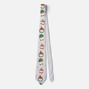 Cute Chubby Christmas Elves Pattern Tie
