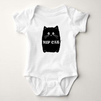 Cute Chubby Hip Cat T-shirt. Baby Bodysuit
