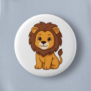 Cute Chubby Lion 6 Cm Round Badge