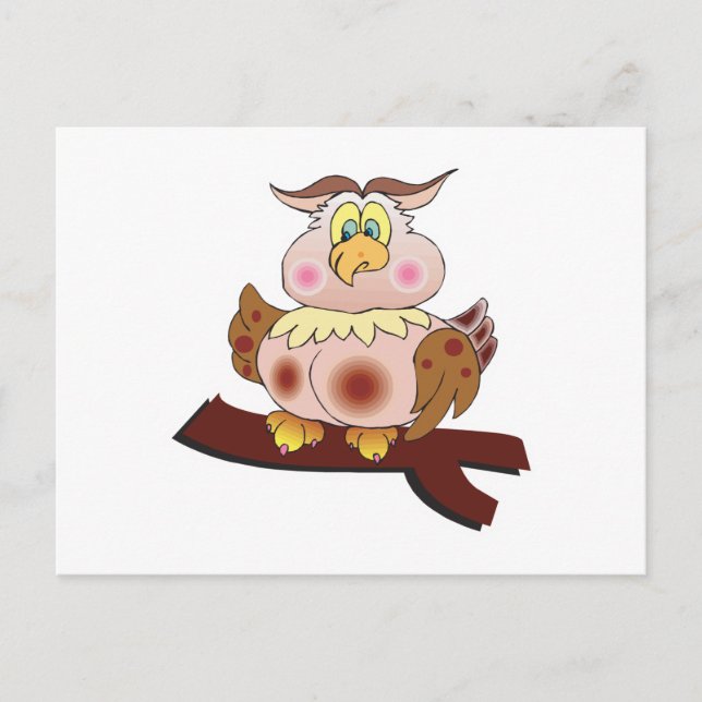 cute chubby owl postcard (Front)