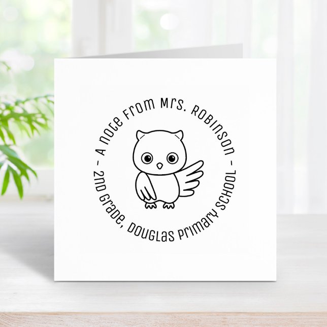 Cute Chubby Owl School Teacher Note 4 Rubber Stamp (Creator Uploaded)