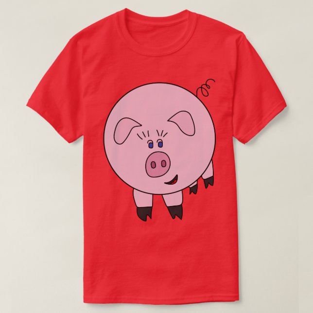 Cute Chubby Pig T-Shirt (Design Front)