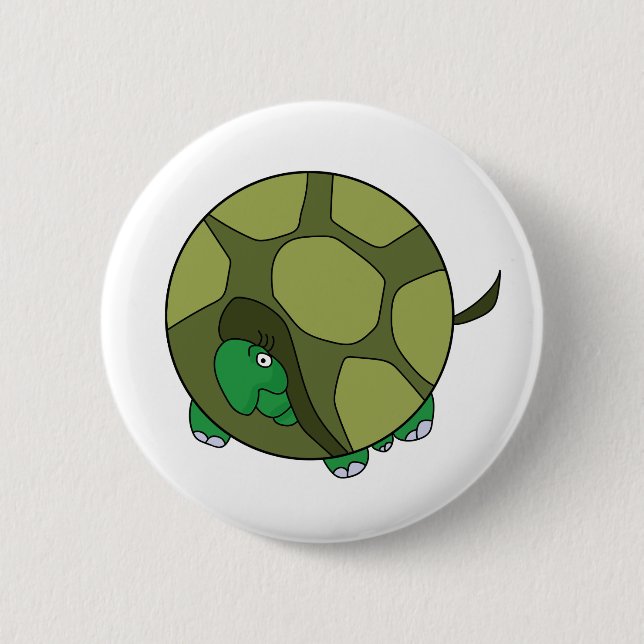 Cute Chubby Turtle 6 Cm Round Badge (Front)