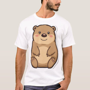 Cute Chubby Wombat Sticker Style T-Shirt