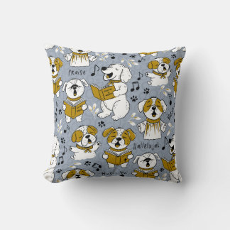 Cute Church choir singing puppies Cushion