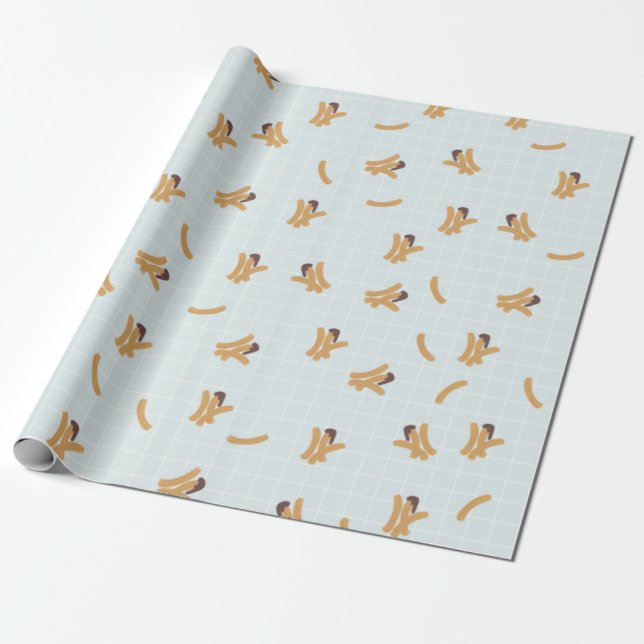 Cute Churros Wrapping Paper (Unrolled)