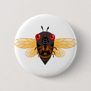 Cute Cicada 6 Cm Round Badge