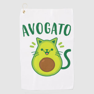Cute Cinco de Mayo Avogato Avocado Cat Funny Avoca Golf Towel