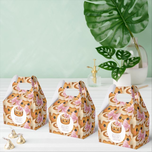 Cute Cinnamon Roll Bun Girl Birthday Party Favour Box (Multiple)