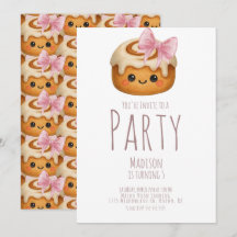Cute Cinnamon Roll Bun Girl Birthday Party
