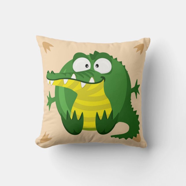 Cute circle crocodile cushion (Front)