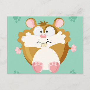 Cute circle hamster postcard