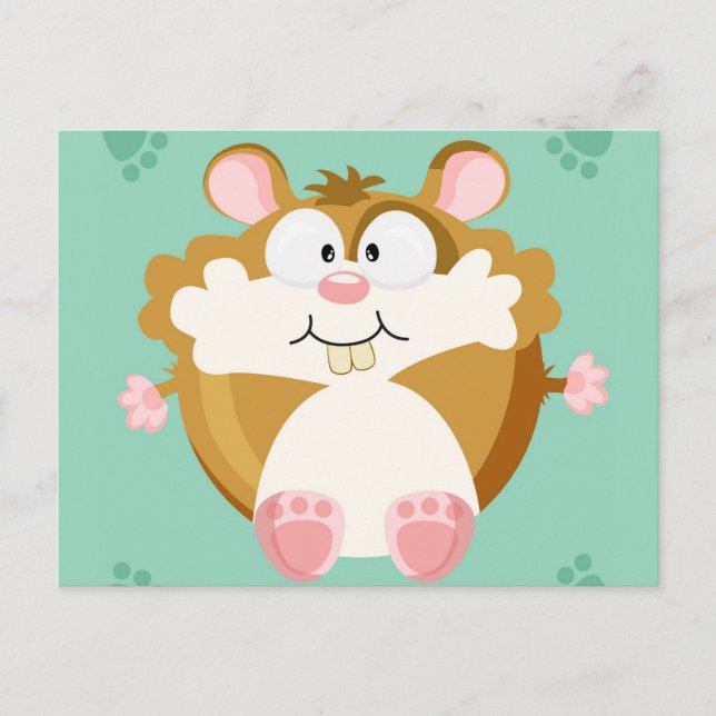Cute circle hamster postcard (Front)