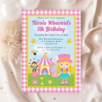 Cute Circus Blonde Girl Trainer Kids Birthday