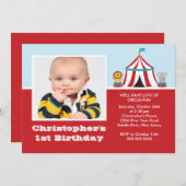 CUTE Circus Kids Birthday Party Invitation PHOTO (Front/Back)