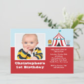 CUTE Circus Kids Birthday Party Invitation PHOTO (Standing Front)