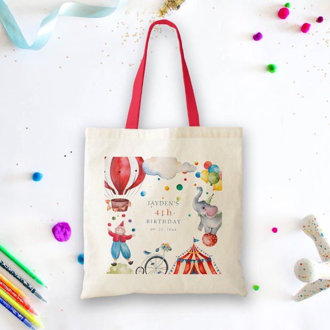 Cute Circus Kids Birthday Tote Bag (Creator Uploaded)