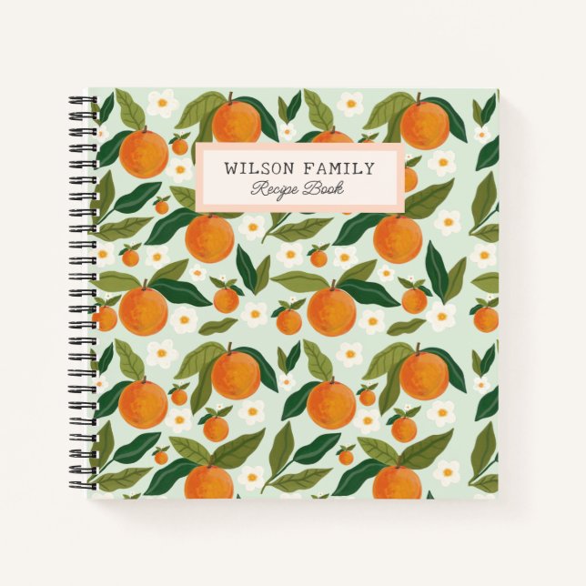 Cute Citrus Cute  Personalised Family Recipes Book (Front)