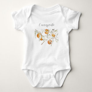 Cute Citrus Fruit Clementine Cutie Baby Bodysuit