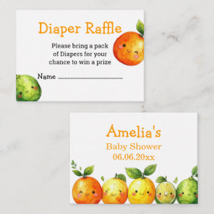 Cute Citrus Fruit Diaper Raffle Card