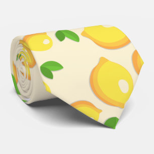 Cute Citrus Lemon Pattern Tie