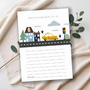 Cute City Urban Vehicle Advice For Mum Baby Shower Enclosure Card
