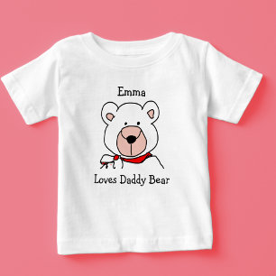 Cute Clack and White Love Daddy Bear Baby T-Shirt