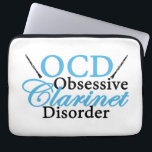 Cute Clarinet Laptop Sleeve<br><div class="desc">Obsessive Clarinet Disorder. Funny gift for a clarinet player with a sense of humour and a bit of OCD.</div>