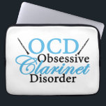 Cute Clarinet Laptop Sleeve<br><div class="desc">Obsessive Clarinet Disorder. Funny gift for a clarinet player with a sense of humour and a bit of OCD.</div>