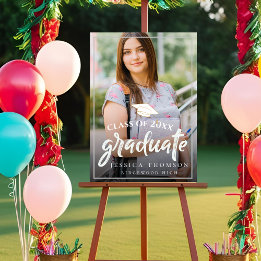 Cute Class Of 2026 Photo Graduation Announcement Poster