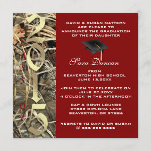 Cute Classic Camo Elegant 2015 Graduation Invites