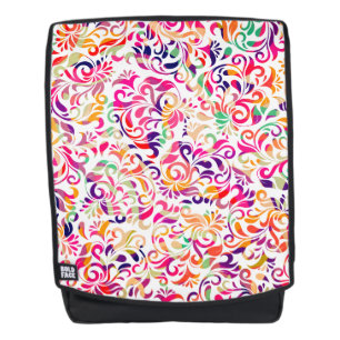 Cute classic colourful flowers pattern backpack