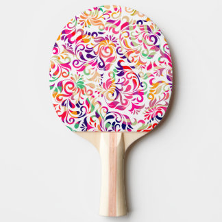 Cute classic colourful flowers pattern ping pong paddle