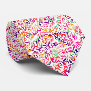 Cute classic colourful flowers pattern tie