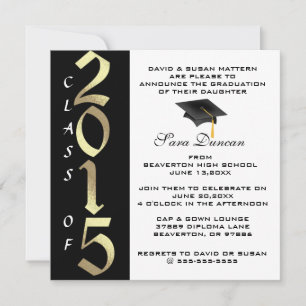 Cute Classic Elegant 2015 Graduation Invitation
