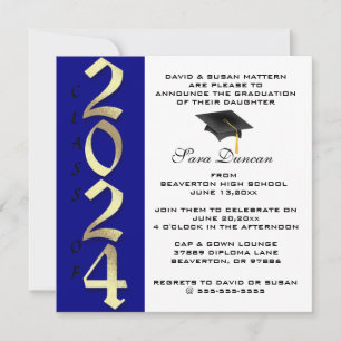 Cute Classic Elegant 2024 Graduation Invitation