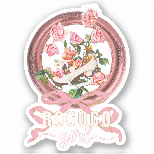Cute Classic Pink Rococo Girl Roses Bow Shoe (Front)