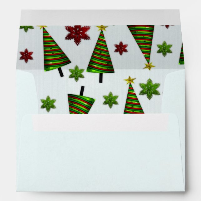 Cute Classic Santa Whimsey HOLIDAY ENVELOPES (Back (Bottom))