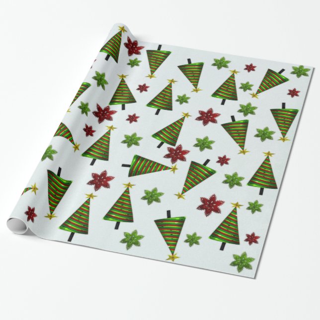 Cute Classic Santa Whimsey WRAPPING PAPER (Unrolled)