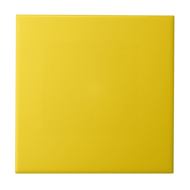 Cute classic solid bright yellow Colourful kitchen Ceramic Tile (Front)