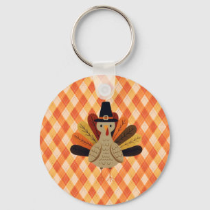Cute, classic/vintage Thanksgiving Turkey Key Ring