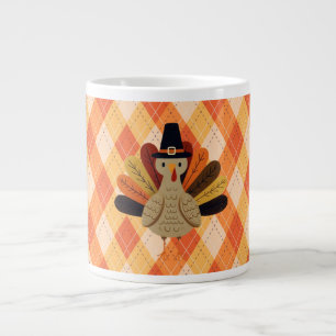 Cute, classic/vintage Thanksgiving Turkey Large Coffee Mug