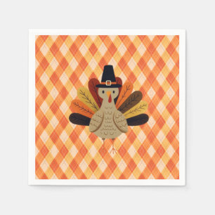 Cute, classic/vintage Thanksgiving Turkey Napkin