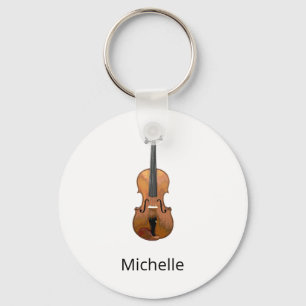 Cute Classical Music Violin Personalised Key Ring
