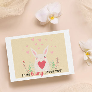 Cute Classroom 'Some Bunny Loves You' Valentines Postcard