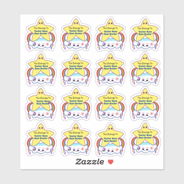 Cute Classroom Vinyl Sticker Labels (Sheet)