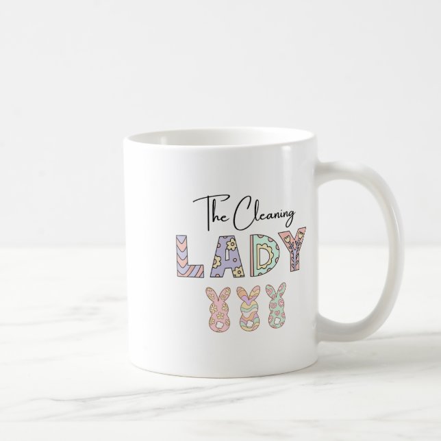 Cute Cleaning Lady - Easter  Coffee Mug (Right)
