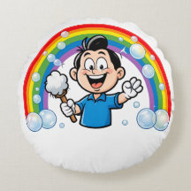 Cute Cleaning Mascot Rainbow Cartoon Design Art