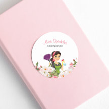 Cute Cleaning Service Maid Business Sticker