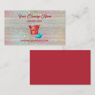 Cute Cleaning Service Supplies Bucket Business Card